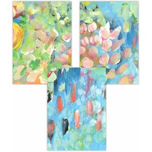 ARTZE - Abstract Tropical Flower Triptych - Wall Art Poster ARTZE - Abstract Tropical Flower Triptych - Wall Art Poster