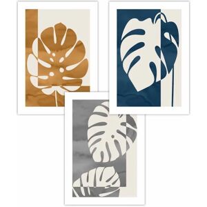 ARTZE - Monstera Orange Navy - Orange Navy ARTZE - Monstera Orange Navy - Orange Navy