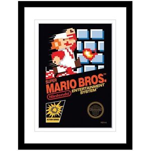 Super Mario NES Cover Framed Art Print - Black/White - Art Print Super Mario NES Cover Framed Art Print - Black/White - Art Print