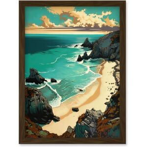 Artery8 - Porthcurno - Sandy Beach - Framed Wall Art Artery8 - Porthcurno - Sandy Beach - Framed Wall Art