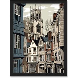 Artery8 - Shambles Street Cityscape - Black - Framed art Artery8 - Shambles Street Cityscape - Black - Framed art