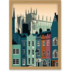Artery8 - York Minster and Shambles Street Cityscape - Light Oak - A4 - Framed Wall Art Print Artery8 - York Minster and Shambles Street Cityscape - Light Oak - A4 - Framed Wall Art Print