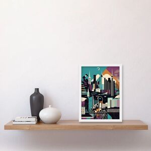 Artery8 Dundee City Modern Abstract Geometric Cityscape Artwork - Framed - A4 Artery8 Dundee City Modern Abstract Geometric Cityscape Artwork - Framed - A4