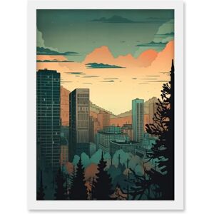 Artery8 - Skyscrapers by Forest - A4 - white - framed wall art Artery8 - Skyscrapers by Forest - A4 - white - framed wall art