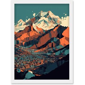 Artery8 - Mountain City Landscape - Framed Wall Art Artery8 - Mountain City Landscape - Framed Wall Art