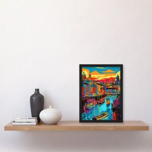 Artery8 Liverpool City Waterfront Sunset Black A4 Wall Art Artery8 Liverpool City Waterfront Sunset Black A4 Wall Art
