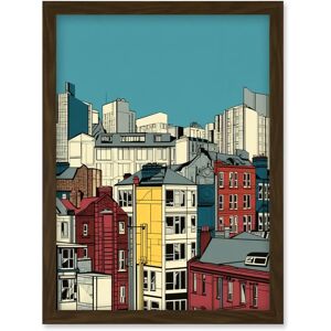 Artery8 - Manchester City Architecture Styles Cityscape - Brown - A4 - Wall Art Print Artery8 - Manchester City Architecture Styles Cityscape - Brown - A4 - Wall Art Print