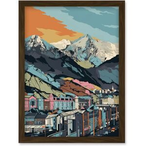 Artery8 - Cityscape Under Rocky Mountain Range - Brown Artery8 - Cityscape Under Rocky Mountain Range - Brown
