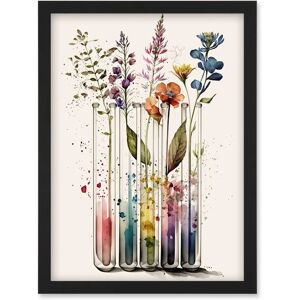 Artery8 - Wildflowers Rainbow Test Tubes - Rainbow - A4 - Framed Wall Art Artery8 - Wildflowers Rainbow Test Tubes - Rainbow - A4 - Framed Wall Art