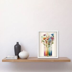 Artery8 - Wildflower Glass Test Tubes - Rainbow - Framed Wall Art Artery8 - Wildflower Glass Test Tubes - Rainbow - Framed Wall Art