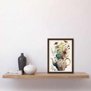 Artery8 - Flower Bouquet Ceramic Teapot Artwork - A4 - Framed - Wall Art Artery8 - Flower Bouquet Ceramic Teapot Artwork - A4 - Framed - Wall Art