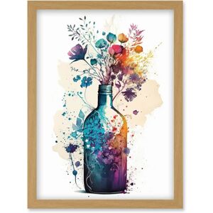 Artery8 - Wildflower Spring Bouquet - Light Oak - A4 - Framed Wall Art Print Artery8 - Wildflower Spring Bouquet - Light Oak - A4 - Framed Wall Art Print