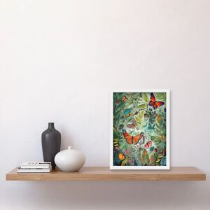 Artery8 - Butterflies in a Spring Field - White - A4 - Wall Art Artery8 - Butterflies in a Spring Field - White - A4 - Wall Art