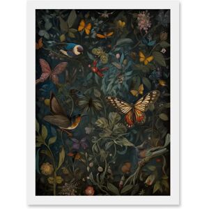 Artery8 - William Morris Style Plants Birds and Butterflies - A4 - Framed - Wall Art Artery8 - William Morris Style Plants Birds and Butterflies - A4 - Framed - Wall Art