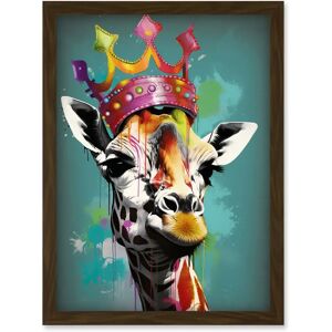 Artery8 - Giraffe Rainbow Crown - A4 - Framed Wall Art Artery8 - Giraffe Rainbow Crown - A4 - Framed Wall Art