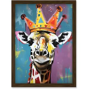 Artery8 - Giraffe Wearing Crown - Framed - Wall Art Print Artery8 - Giraffe Wearing Crown - Framed - Wall Art Print