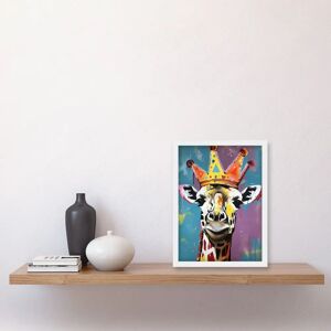 Artery8 - Giraffe Wearing Crown - A4 - Framed - Wall Art Artery8 - Giraffe Wearing Crown - A4 - Framed - Wall Art