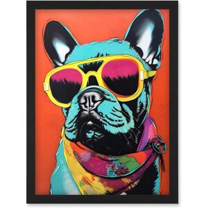 Artery8 - French Bulldog Sunglasses Bandana - A4 - Wall Art Artery8 - French Bulldog Sunglasses Bandana - A4 - Wall Art