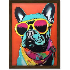 Artery8 - French Bulldog Wearing Sunglasses and Bandana - Brown - A4 - Wall Art Print Artery8 - French Bulldog Wearing Sunglasses and Bandana - Brown - A4 - Wall Art Print
