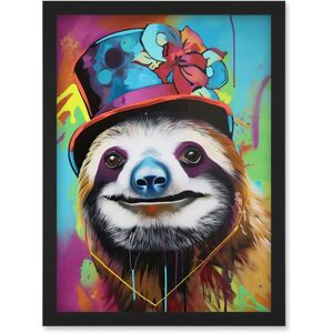 Artery8 - Sloth - Black - A4 - Framed Wall Art Print Artery8 - Sloth - Black - A4 - Framed Wall Art Print