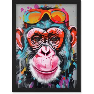 Artery8 - Chimpanzee Monkey - Black - A4 - Wall Art Print Artery8 - Chimpanzee Monkey - Black - A4 - Wall Art Print