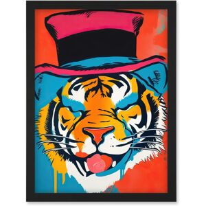 Artery8 - Tiger Head Pink Top Hat - Pink - Wall Art Print Artery8 - Tiger Head Pink Top Hat - Pink - Wall Art Print