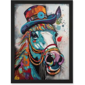 Artery8 - Horse Hippie - Framed - A4 - Wall Art Print Artery8 - Horse Hippie - Framed - A4 - Wall Art Print