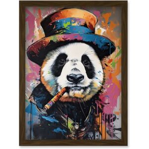 Artery8 - Panda Bear with a Suit - Brown - A4 - Framed Wall Art Artery8 - Panda Bear with a Suit - Brown - A4 - Framed Wall Art