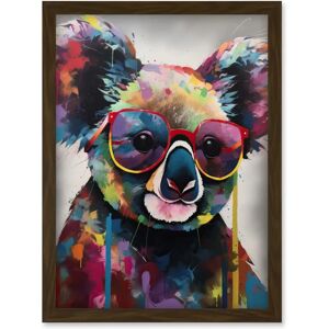 Artery8 - Koala With Purple Sunglasses - Brown - Wall art Artery8 - Koala With Purple Sunglasses - Brown - Wall art