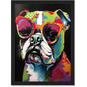 Artery8 - Rainbow Colour English Bulldog Puppy - Wall Art Artery8 - Rainbow Colour English Bulldog Puppy - Wall Art