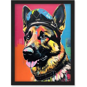 Artery8 - German Shepherd Wearing Police Hat - Black Artery8 - German Shepherd Wearing Police Hat - Black
