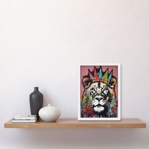 Artery8 Lion with Crown - Modern Pop Art - A4 Framed Wall Art Artery8 Lion with Crown - Modern Pop Art - A4 Framed Wall Art