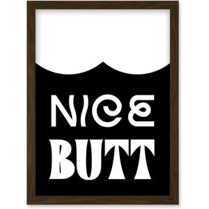 Artery8 Nice Butt Bathroom Wall Art - A4 - brown - framed - wall art print Artery8 Nice Butt Bathroom Wall Art - A4 - brown - framed - wall art print