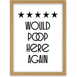 Artery8 - Toilet Sign - Five Stars - Framed Wall Art Artery8 - Toilet Sign - Five Stars - Framed Wall Art