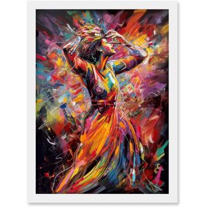Artery8 - Happy Woman Dancing - Modern Vibrant Colour - Wall Art Print Artery8 - Happy Woman Dancing - Modern Vibrant Colour - Wall Art Print
