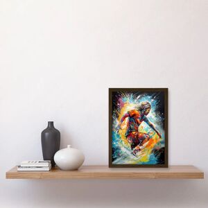 Artery8 Surfer on Splatter Paint Waves - A4 - Brown - Framed Wall Art Artery8 Surfer on Splatter Paint Waves - A4 - Brown - Framed Wall Art