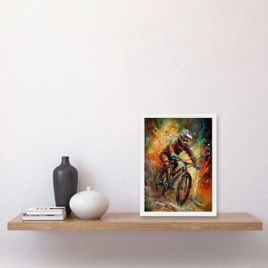 Artery8 - Mountain Biker Paint Splat - A4 - Wall Art Artery8 - Mountain Biker Paint Splat - A4 - Wall Art