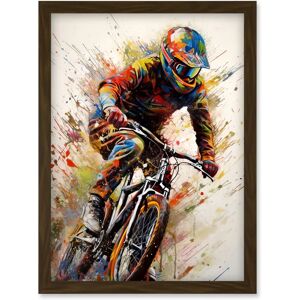 Artery8 - Mountain Biker Portrait - A4 - Brown - Framed Wall Art Artery8 - Mountain Biker Portrait - A4 - Brown - Framed Wall Art