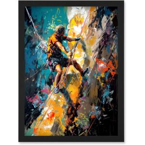 Artery8 - Rock Climber - Multicoloured - Framed Wall Art Artery8 - Rock Climber - Multicoloured - Framed Wall Art