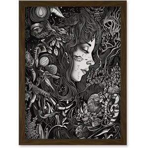 Artery8 - Nature Goddess BW - A4 - Framed - Wall Art Artery8 - Nature Goddess BW - A4 - Framed - Wall Art