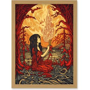 Artery8 - Red Witch - Fire Priestess - Framed A4 - Wall Art Artery8 - Red Witch - Fire Priestess - Framed A4 - Wall Art