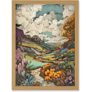 Artery8 - Meadow River Landscape - A4 - Wall Art Print Artery8 - Meadow River Landscape - A4 - Wall Art Print