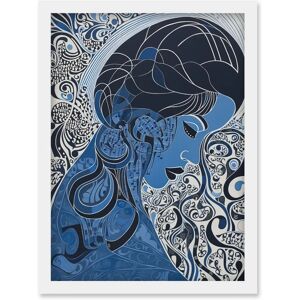 Artery8 - Melancholy in Blue - Portrait - Framed art print - A4 Artery8 - Melancholy in Blue - Portrait - Framed art print - A4