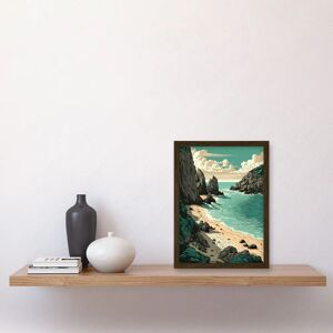Artery8 - Porthcurno Beach Landscape - A4 - Framed - Wall art print Artery8 - Porthcurno Beach Landscape - A4 - Framed - Wall art print