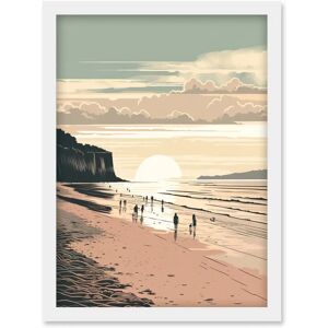 Artery8 Dog Walks on the Beach Framed Wall Art Print A4 Artery8 Dog Walks on the Beach Framed Wall Art Print A4