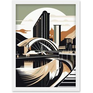 Artery8 - Clyde Arc Bridge - White - A4 - Wall Art Artery8 - Clyde Arc Bridge - White - A4 - Wall Art