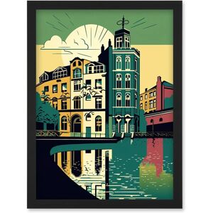 Artery8 - Leeds City Architecture Waterfront - A4 - Framed - Wall Art Artery8 - Leeds City Architecture Waterfront - A4 - Framed - Wall Art