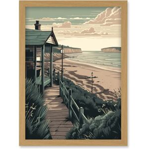 Artery8 Summer Beach House Coastal Landscape - A4 - Wall Art Artery8 Summer Beach House Coastal Landscape - A4 - Wall Art