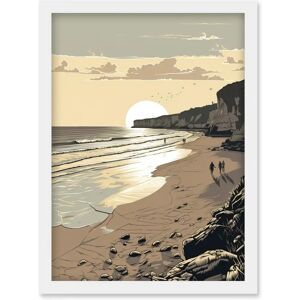 Artery8 - Sunrise Walk - Filey Beach - Framed Art - A4 Artery8 - Sunrise Walk - Filey Beach - Framed Art - A4