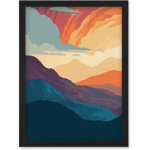 Artery8 - Sunset Sky Mountain - A4 - Black - Framed Wall Art Artery8 - Sunset Sky Mountain - A4 - Black - Framed Wall Art